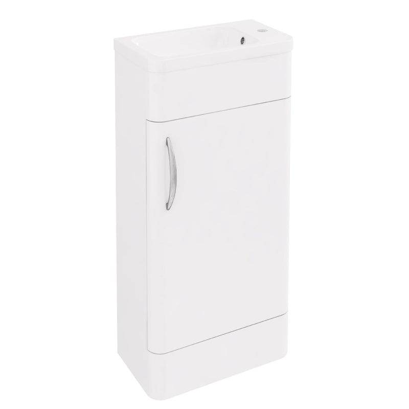 Eastbrook Cavone Modern Luxurious Curved Single Door Base Unit 40Cm High Gloss White