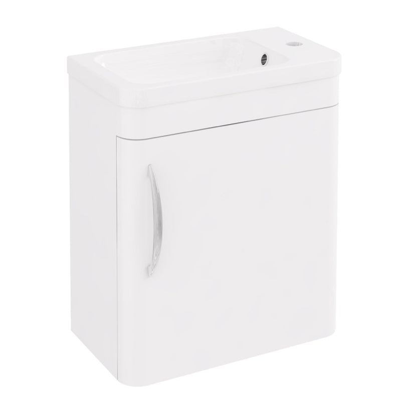 Eastbrook Cavone Modern Luxurious Curved Single Door Wall Hung Base Unit 40Cm High Gloss White