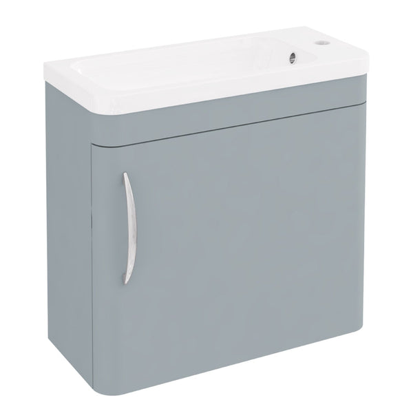 Eastbrook Cavone Modern Luxurious Curved Single Door Wall Hung Unit 50cm Matt Grey