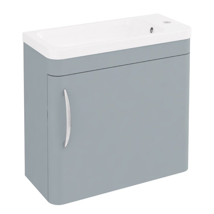 Eastbrook Cavone Modern Luxurious Curved Single Door Wall Hung Unit 50cm Matt Grey