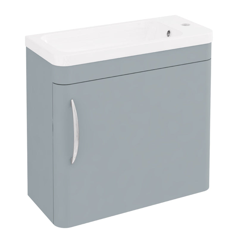 Eastbrook Cavone Modern Luxurious Curved Single Door Wall Hung Unit 50Cm Matt Grey