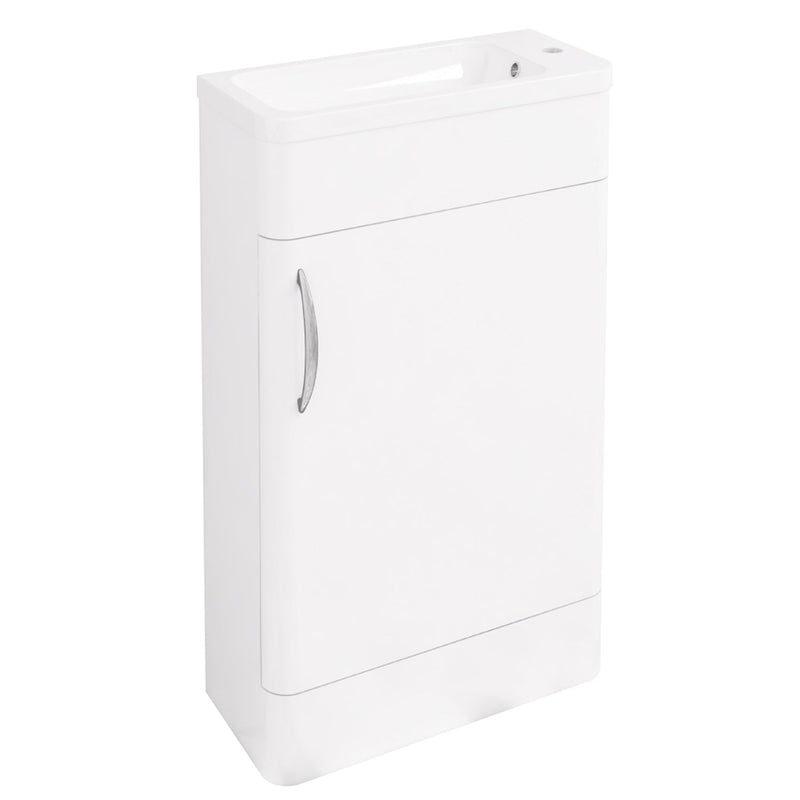 Eastbrook Cavone Modern Luxurious Curved Single Door Base Unit 50Cm High Gloss White