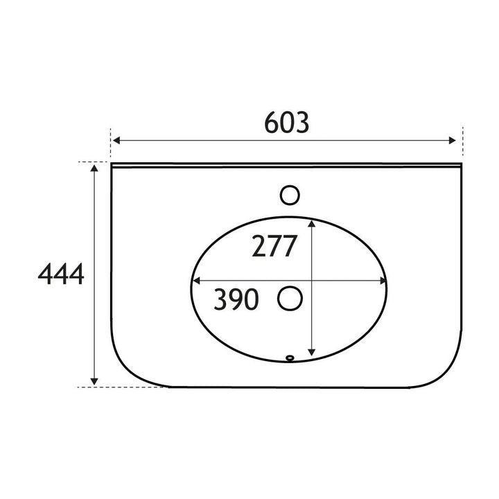 Eastbrook Hardwick Traditional 60cm White Quartz Inset Basin - ’BASIN ONLY’