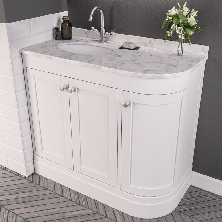 Eastbrook Hardwick Quartz Corner 90cm x 44cm LH White Inset Basin - ’BASIN ONLY’