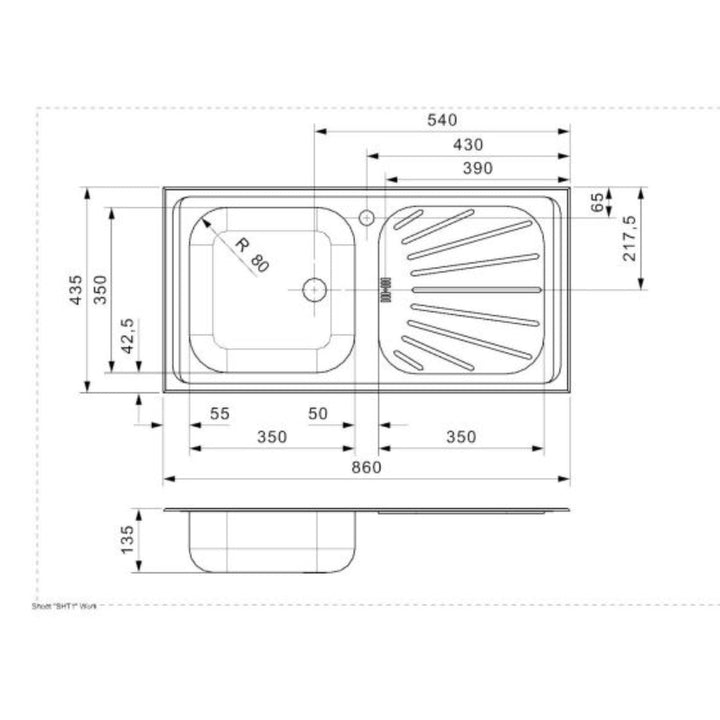 Reginox Alpha Stainless Steel Inset Kitchen Sink