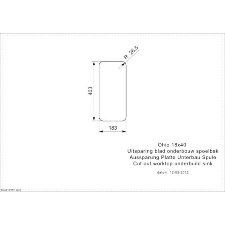 Reginox Ohio Small Stainless Steel Integrated Kitchen Sink