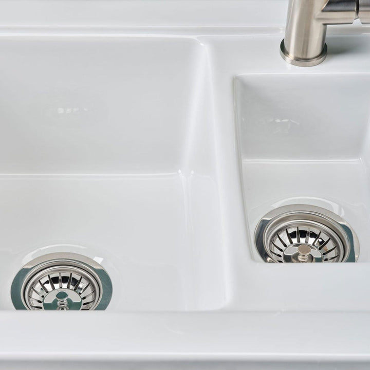 Reginox Ceramic White Single & Half Bowl & Drainer Sink