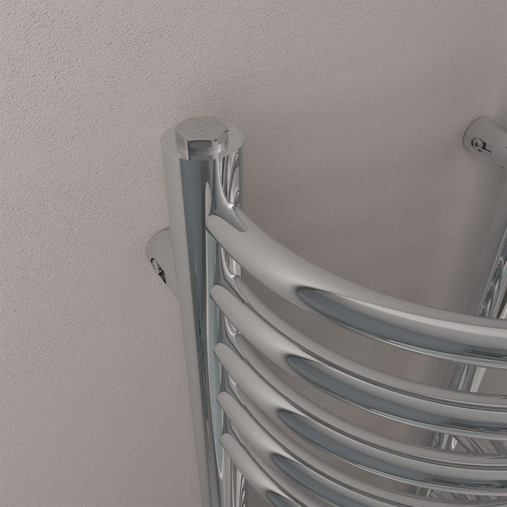 Eastbrook Mezzo Tondo Steel Chrome Designer Heated Towel Rail 1600mm H x 320mm W - Central Heating