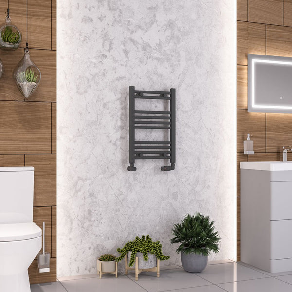 Eastbrook Wendover Straight Multirail Steel Matt Anthracite Heated Towel Rails