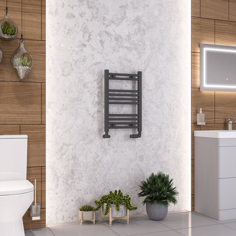 Eastbrook Wendover Straight Multirail Steel Matt Anthracite Heated Towel Rails