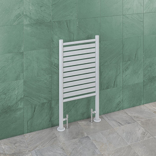 Eastbrook Termoli Steel Chrome Floor-Standing Heated Towel Rail 1000mm H x 529mm W - Central Heating