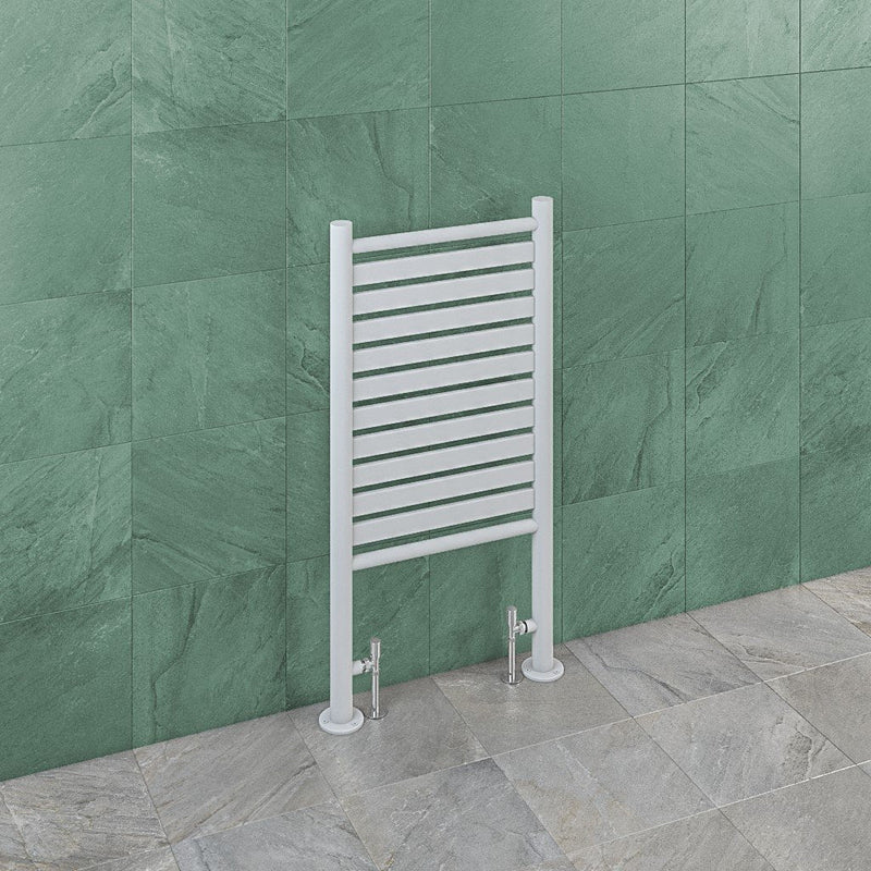 Eastbrook Termoli Steel Chrome Floor-Standing Heated Towel Rail 1000mm H x 529mm W - Central Heating
