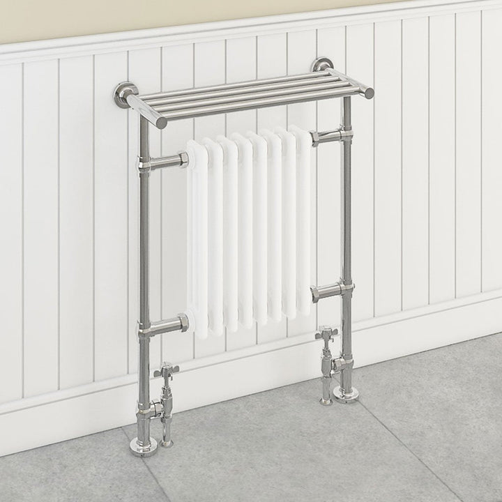 Eastbrook Leadon Chrome Traditional Heated Towel Rail 940mm H x 700mm W - Central Heating