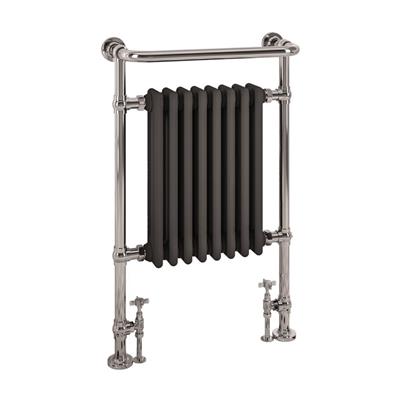 Eastbrook Isbourne Chrome / Matt Anthracite Traditional Heated Towel Rail 940mm H x 600mm W - Central Heating