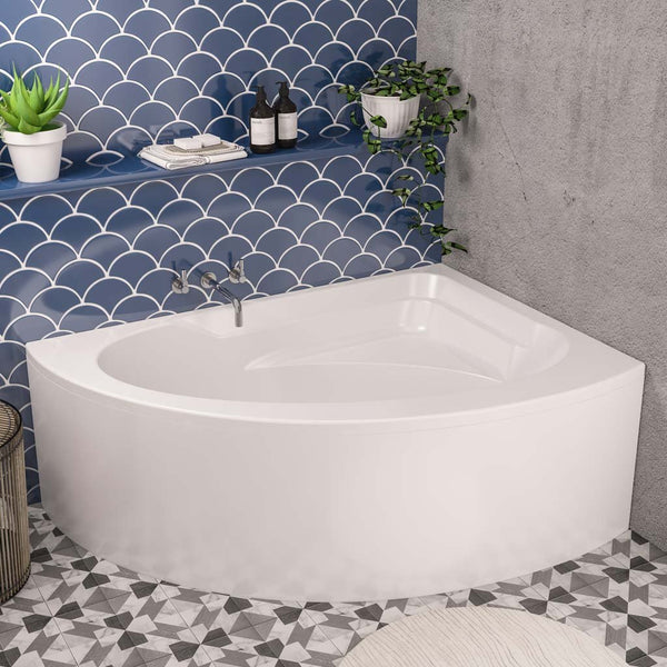 Eastbrook Lundy Left Hand Off Set Corner Beauforte Bath 1500mm x 1040mm - White