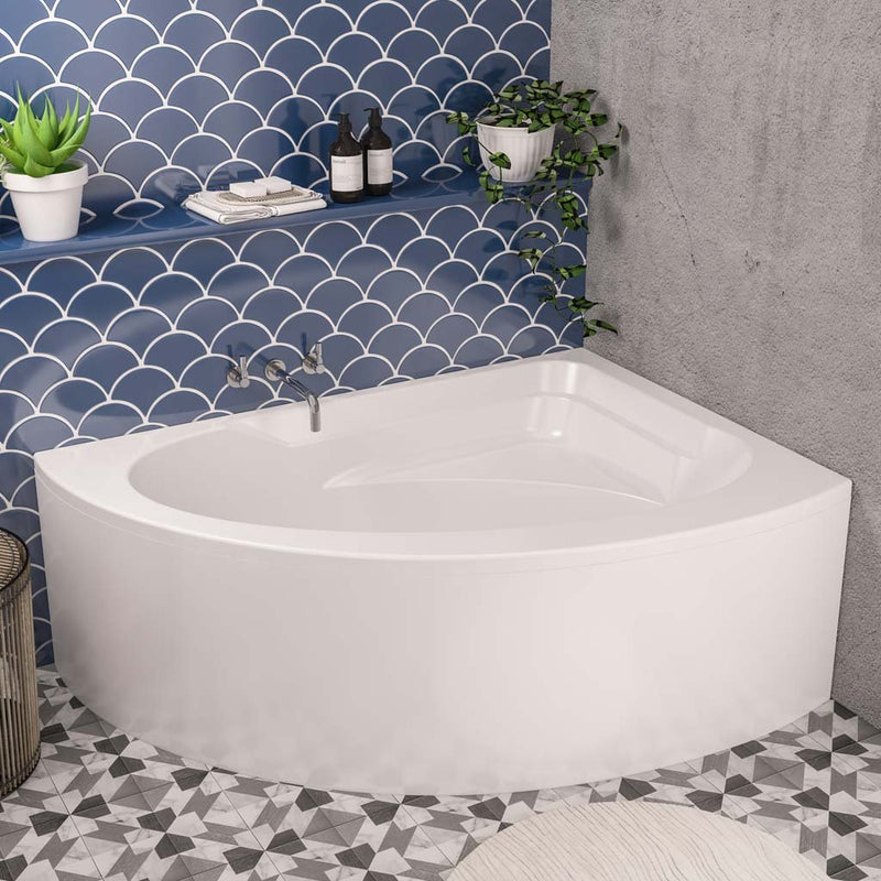 Eastbrook Lundy Right Hand Off Set Corner Beauforte Bath 1500Mm X 1040Mm - White