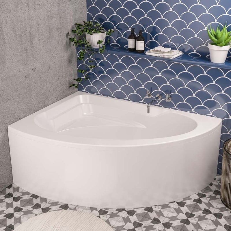 Eastbrook Lundy Right Hand Off Set Corner Beauforte Bath 1500Mm X 1040Mm - White