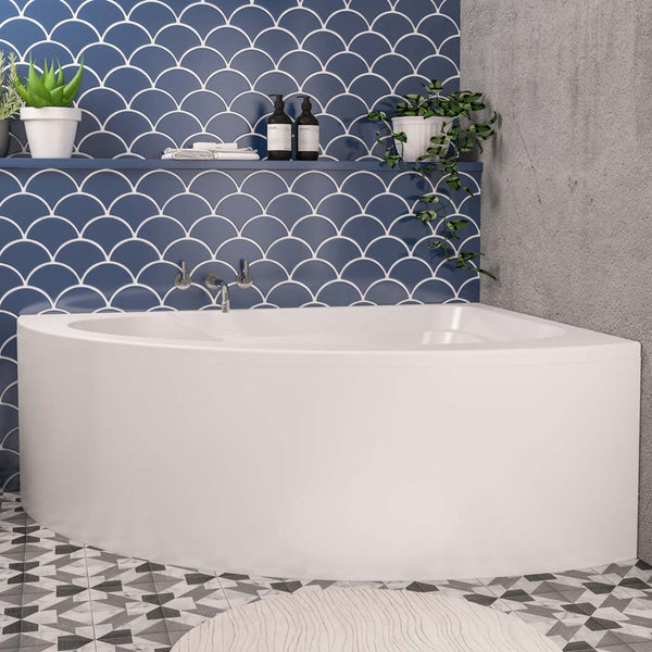 Eastbrook Lundy Off Set Corner Acrylic Bath Panel 1840mm x 520mm - White