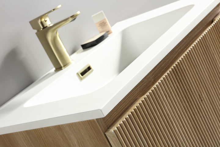 Tailored Bathrooms Flauto Fluted Wall Hung Vanity & Matte Basin 600 Wall hung vanity unit