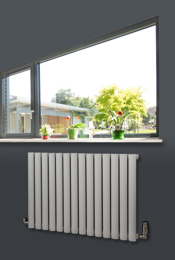 MaxtherM Eliptical Tube White Single Panel Horizontal Designer Radiators