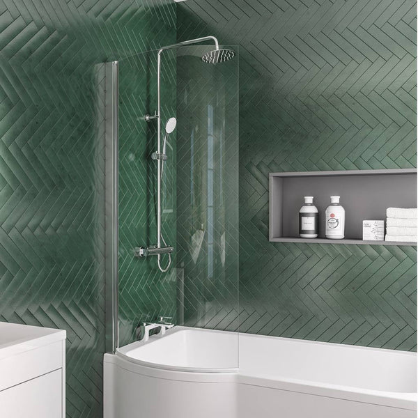 Eastbrook Designer P-Shape Left-Hand Bath Screen Chrome