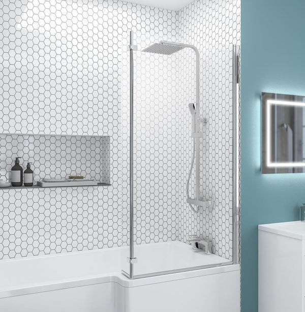 Eastbrook Designer L-Shape Right-Hand Bath Screen Chrome