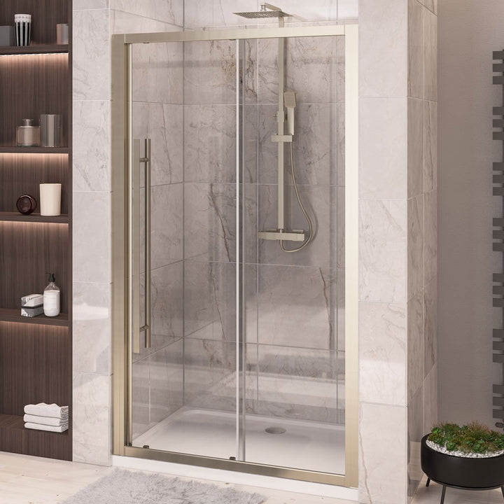 Eastbrook Vantage Shower Sliding Door 2000mm H x 1700mm W Brushed Brass