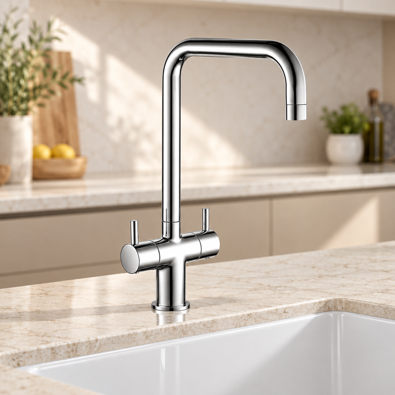 Kartell Mono Kitchen Sink Mixer Tap Deck Mounted, Polished Chrome