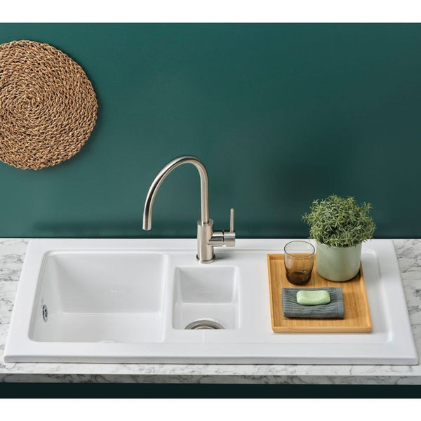 Reginox Ceramic White Single & Half Bowl & Drainer Sink