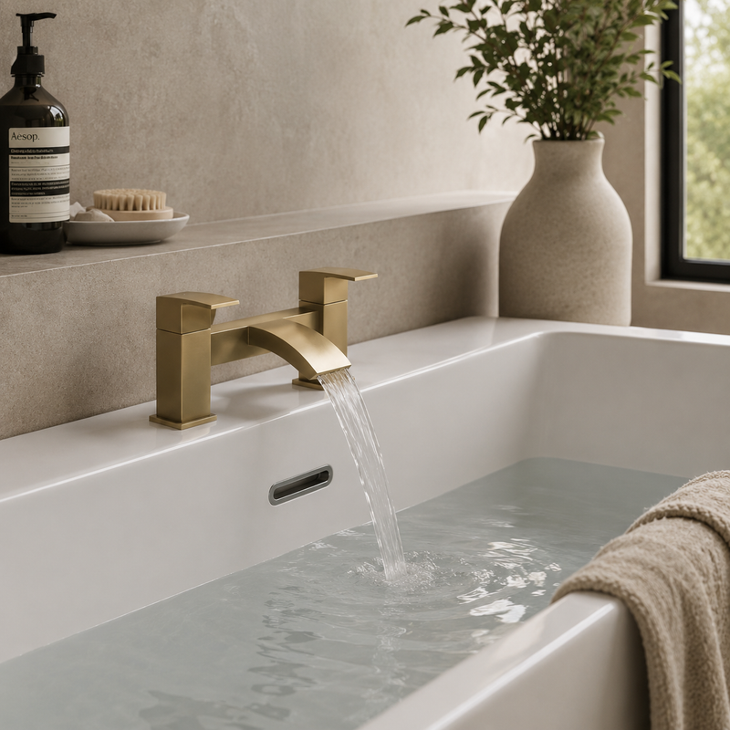 Nuie Vibe Brushed Brass Bath Filler