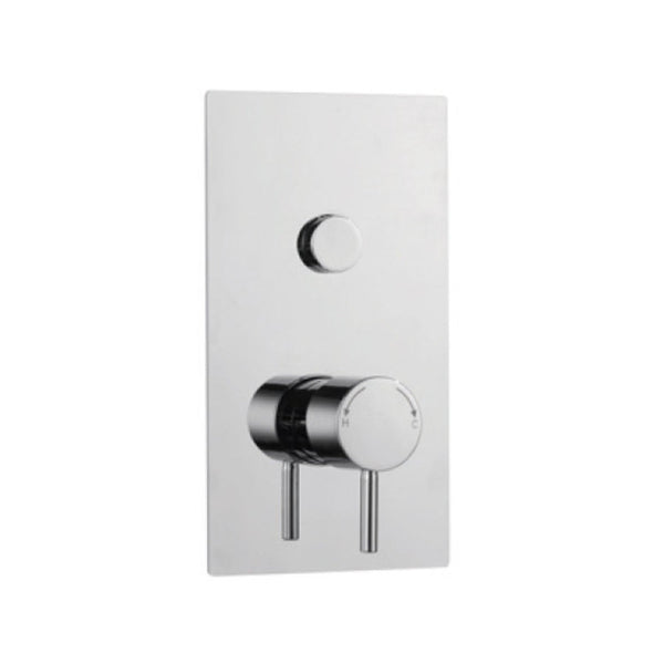 Kartell Plan Single Round Push Button Concealed Thermostatic Shower Valve Chrome
