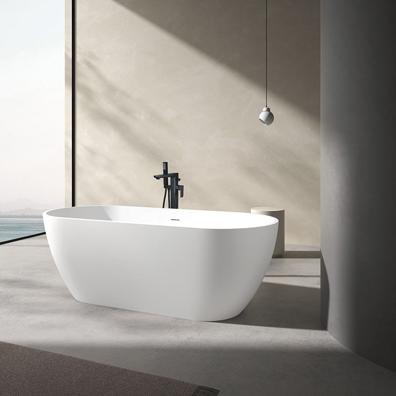 Tailored Bathrooms Amalfi gloss white freestanding bath with white waste