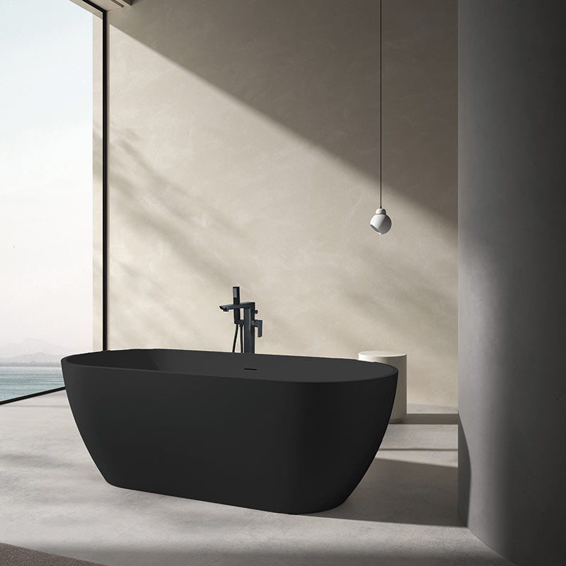 Tailored Bathrooms Nero matt black freestanding bath with black waste