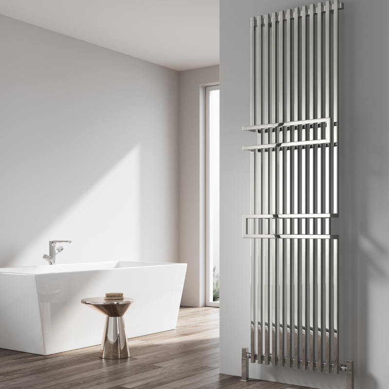 Reina Grande Steel Chrome Vertical Designer Radiator