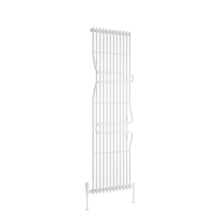 Reina Aletta Steel Vertical White Designer Heated Towel Rail Radiator Radiator - Central Heating