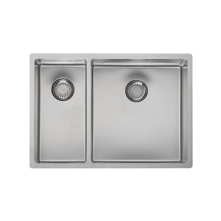 Reginox NEWJERSEY18x37 + 34x37 1.5 Bowl Stainless Steel Kitchen Sink Integrated and Overflow
