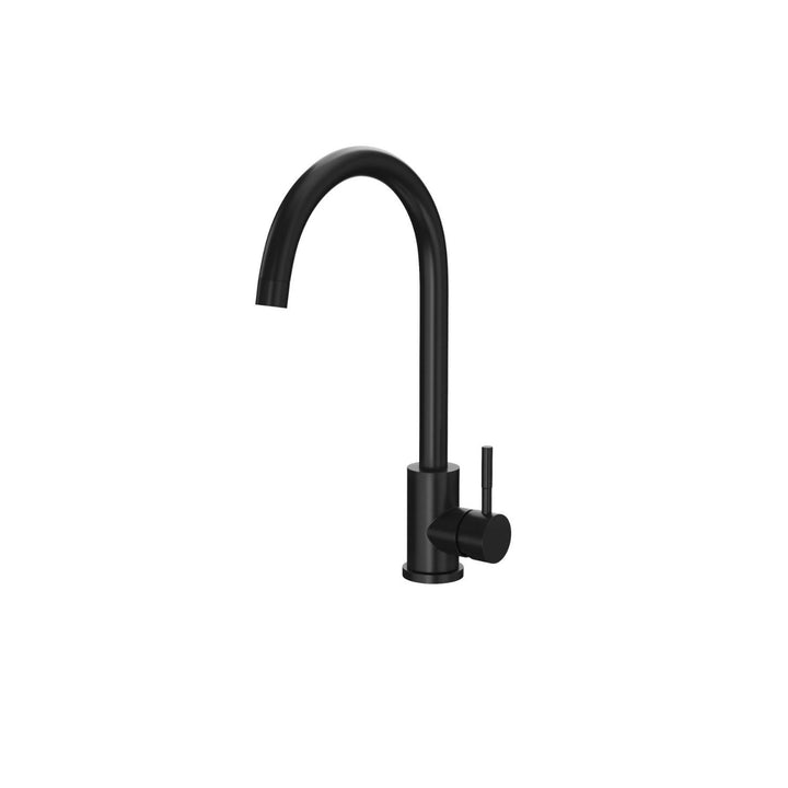 Reginox Taravo MB Durable Swan Neck Single Lever Kitchen Mixer Tap Matt Black