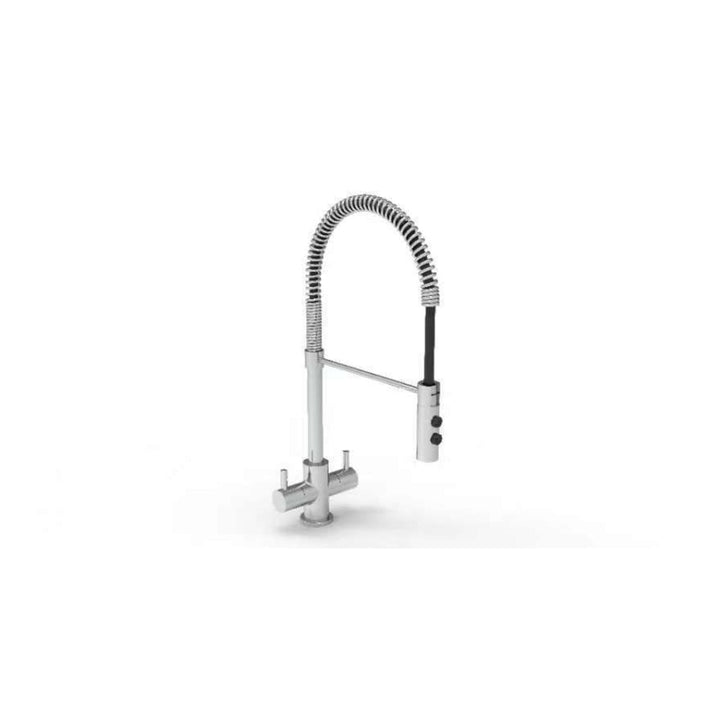 Reginox Titania Flexi Spray Pull Out Duel Lever Spout Kitchen Mixer Tap Chrome