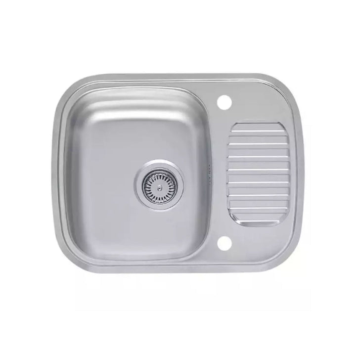 Reginox RL 226 S 2TH Single Bowl Kitchen Sink With Half Drainer Stainless Steel 0.6 Gauge
