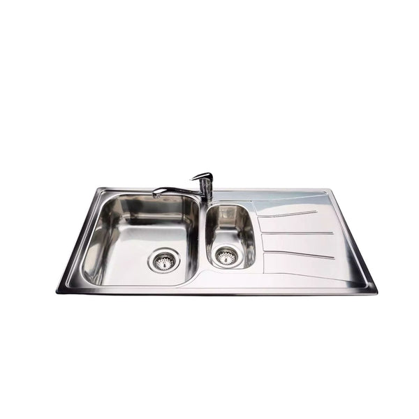 Reginox DIPLOMAT 1.5 Bowl and Stainless Steel Kitchen Sink with Tap Holes 0.8 Gauge