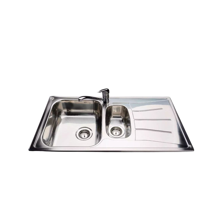 Reginox DIPLOMAT 1.5 Bowl and Stainless Steel Kitchen Sink with Tap Holes 0.8 Gauge