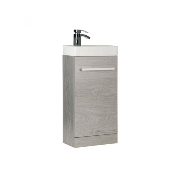 Kartell Purity Floor Standing Cloakroom Unit and Basin 815mm x 410mm Silver Oak