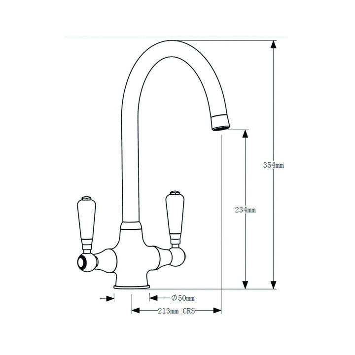Reginox Brooklyn CH Dual Lever Monobloc Sink Tap with Warm and Hot Water Control - Chrome