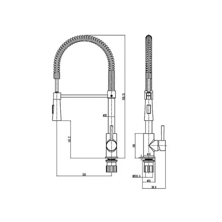 Reginox CHIANA CH Chef Style Mixer Tap with 360 Degree Rotating Spring Tap