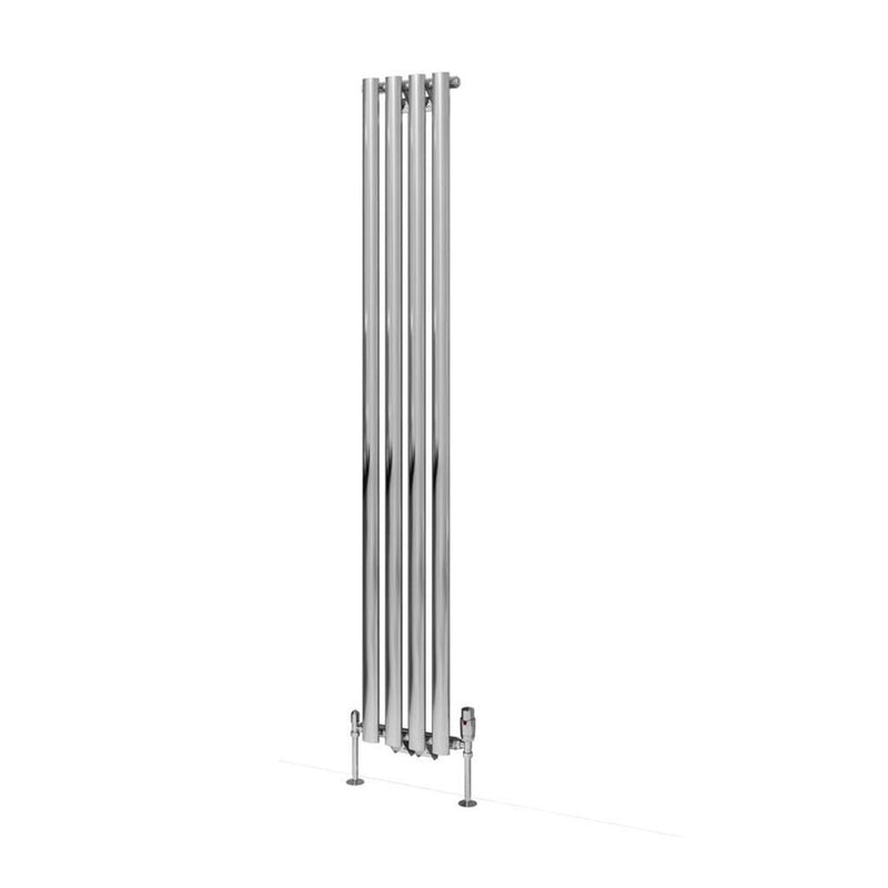 Eastbrook Tunstall Chrome Mild Steel Vertical Designer Radiator Central Heating