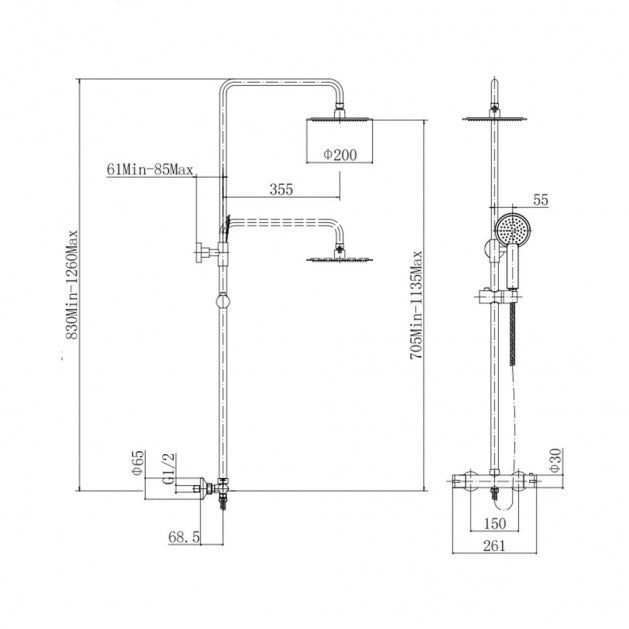 Niagara Equate Round Thermostatic Shower Set