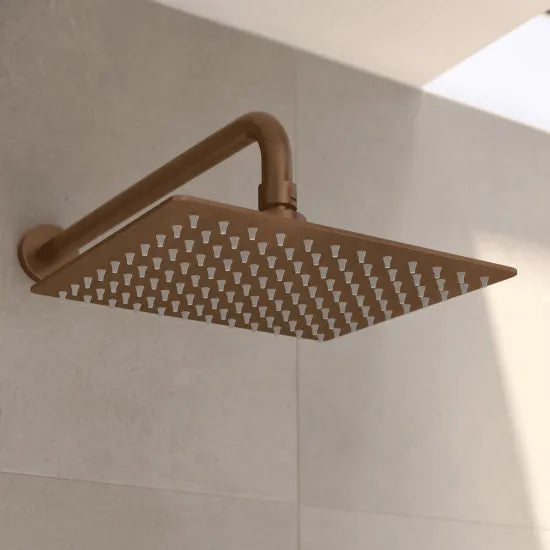 Nuie 200mm Square Brushed Bronze Fixed Shower Head