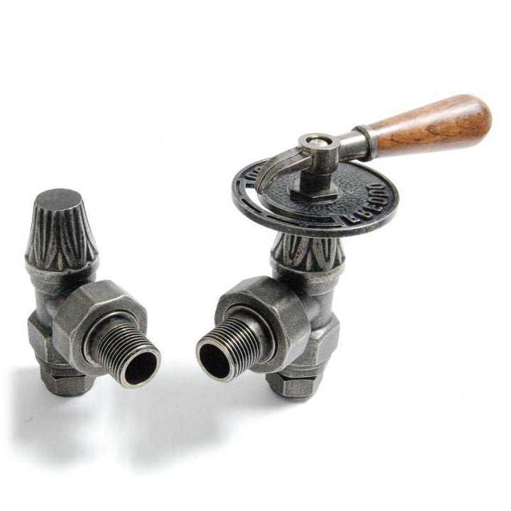 Plumbers Choice Abbey Angled Brass Throttle Radiator and Lock-Shield Valves