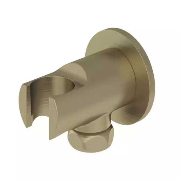 Eastbrook Modern Round Wall Elbow And Shower Handset Holder Brushed Brass