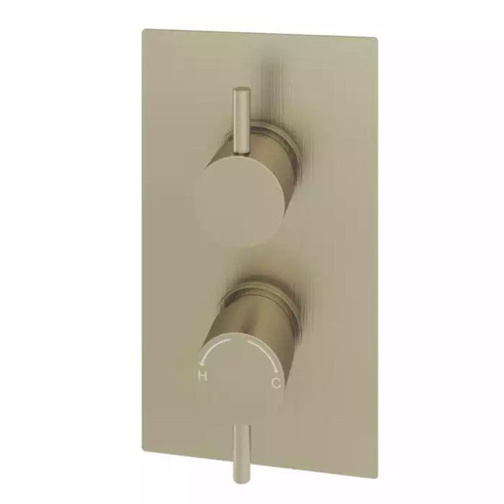 Eastbrook Modern Round Thermostatic Two-Way Concealed Shower Valve Brushed Brass